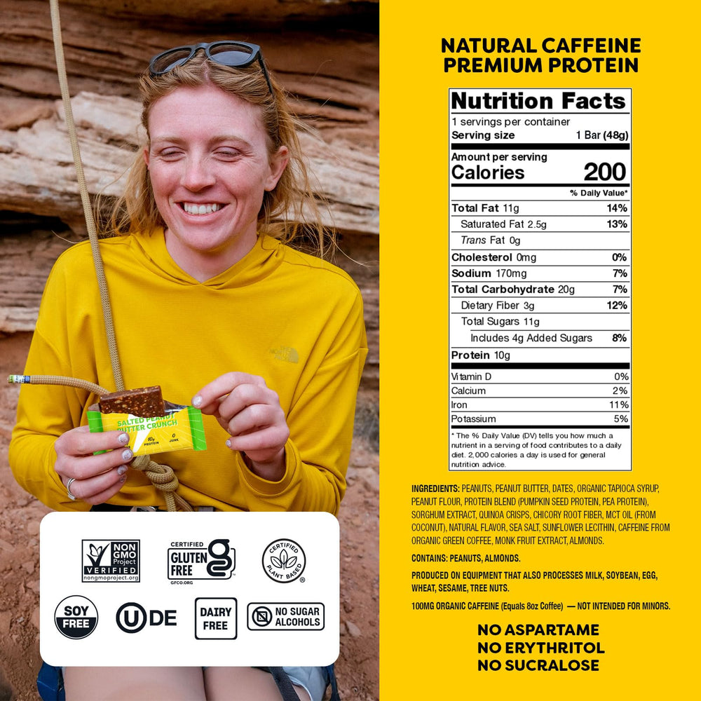 Quantum Energy Squares bar close-up with chocolate chips, showcasing protein-rich texture.