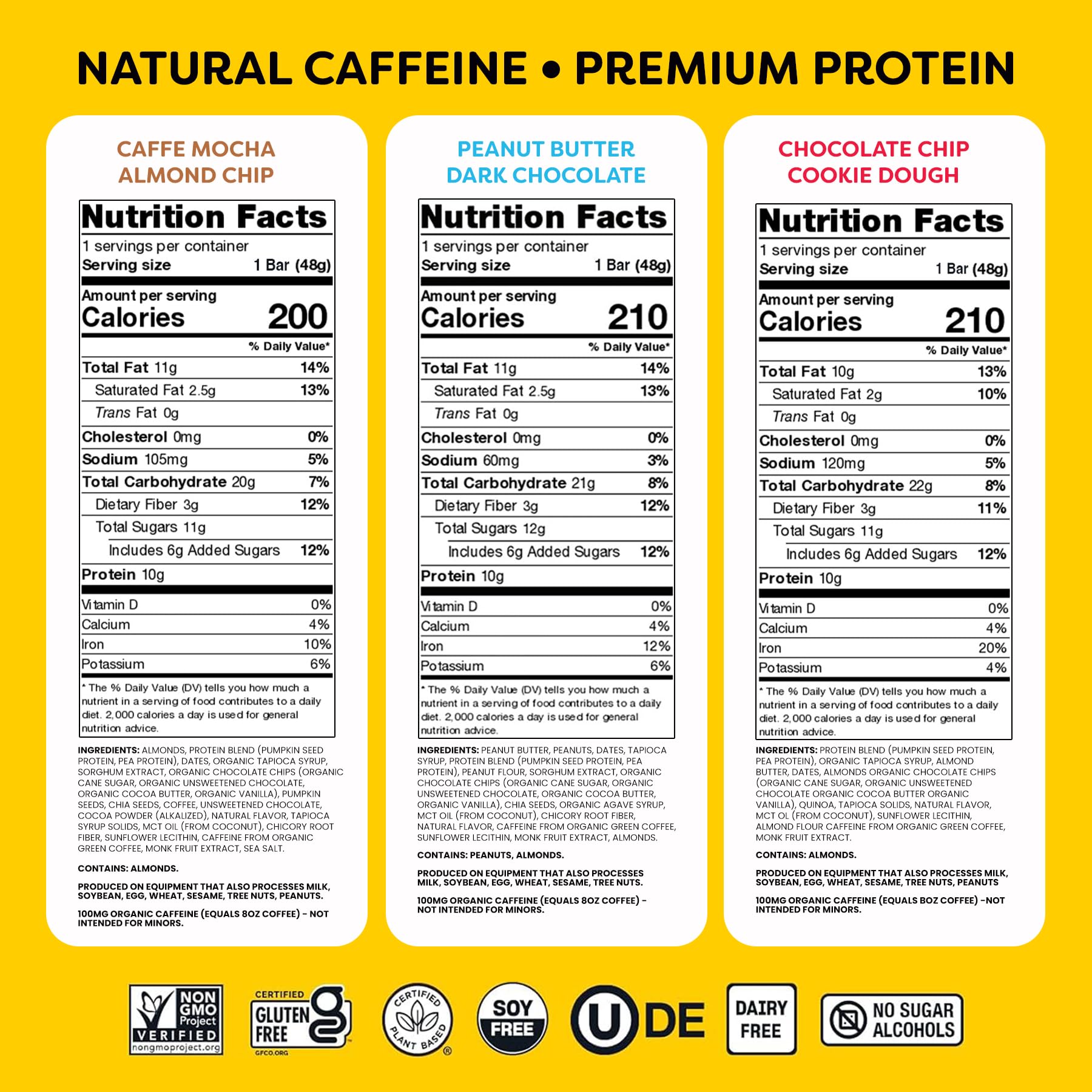 Quantum Energy Squares chocolate chip cookie dough square with rich flavor and steady energy