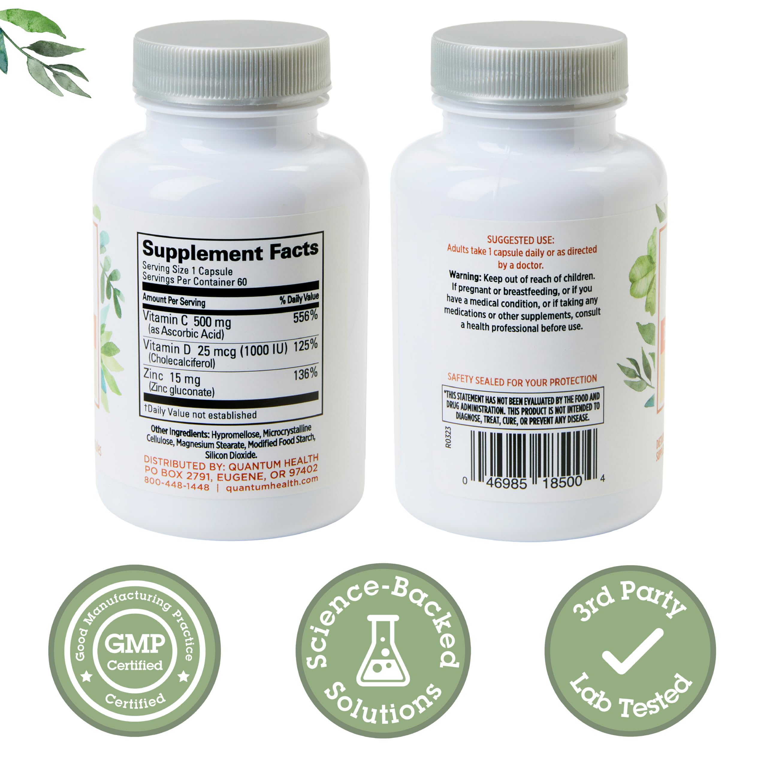 Quantum CDZ Immune capsules ready for daily wellness routine