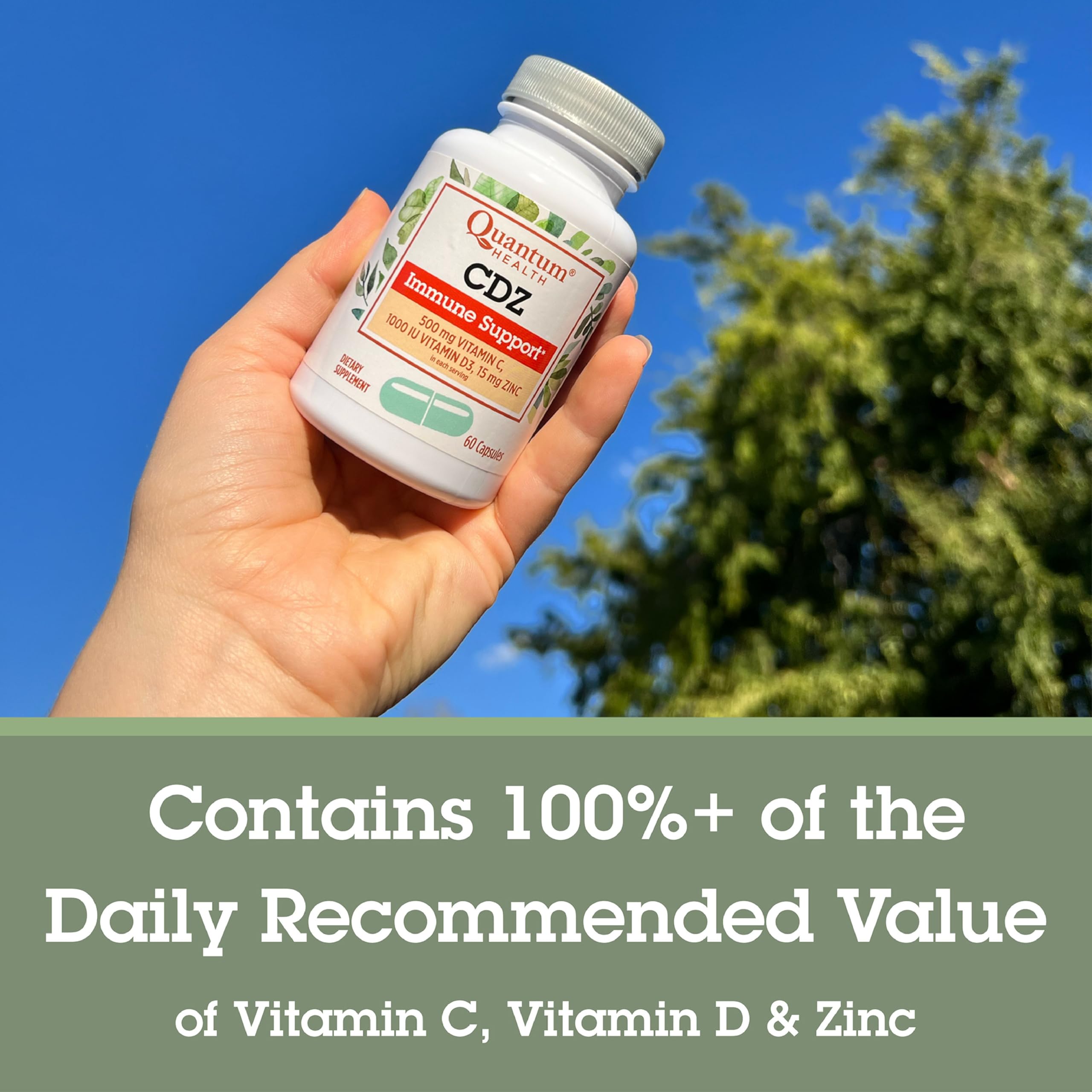 Quantum CDZ Immune dosage capsules designed for easy daily intake