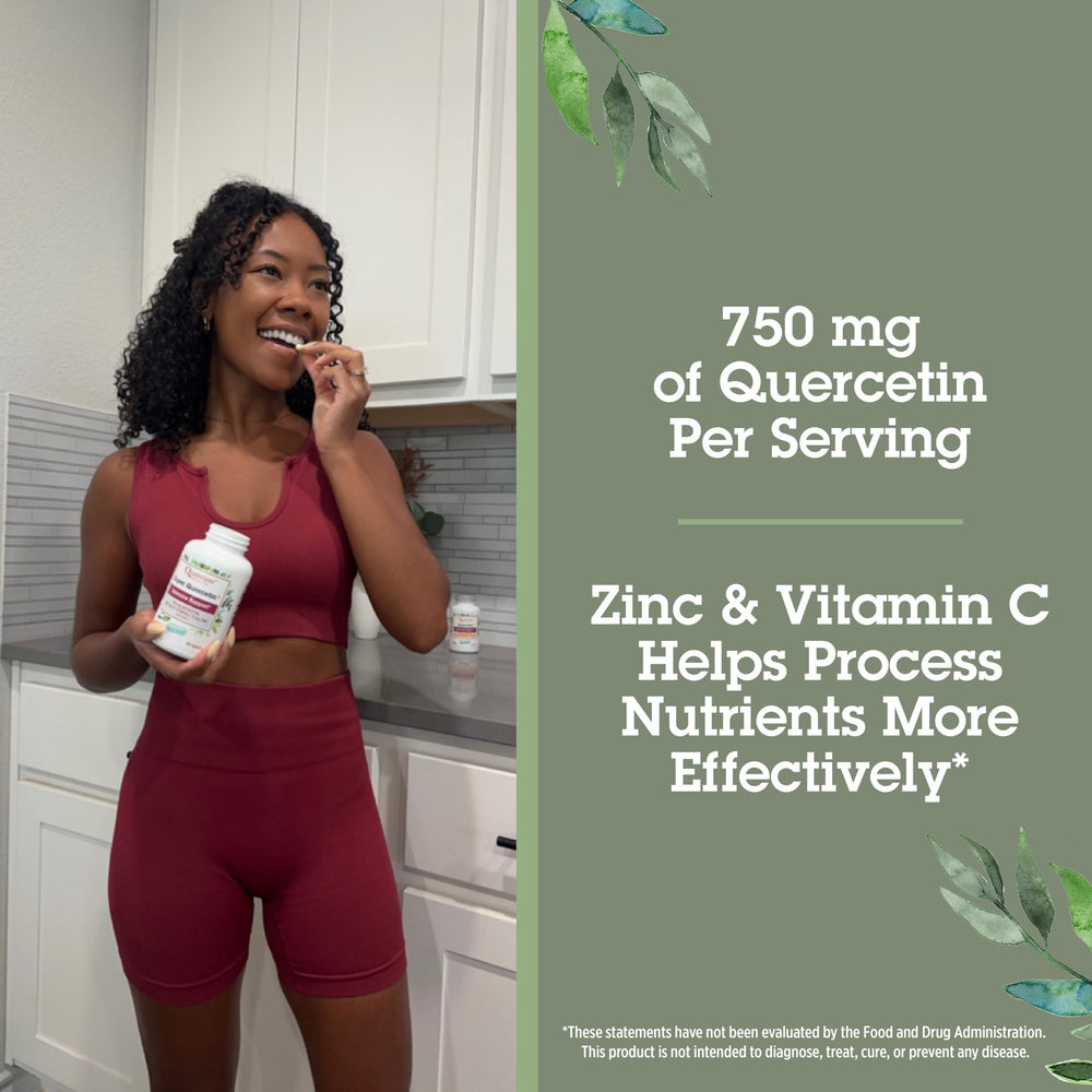 Quantum Health Quercetin label close-up emphasizing trusted immune supplement.