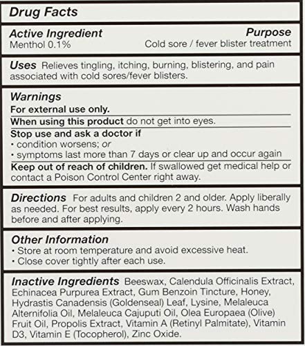Quantum Lysine Cream ingredients list with natural oils.