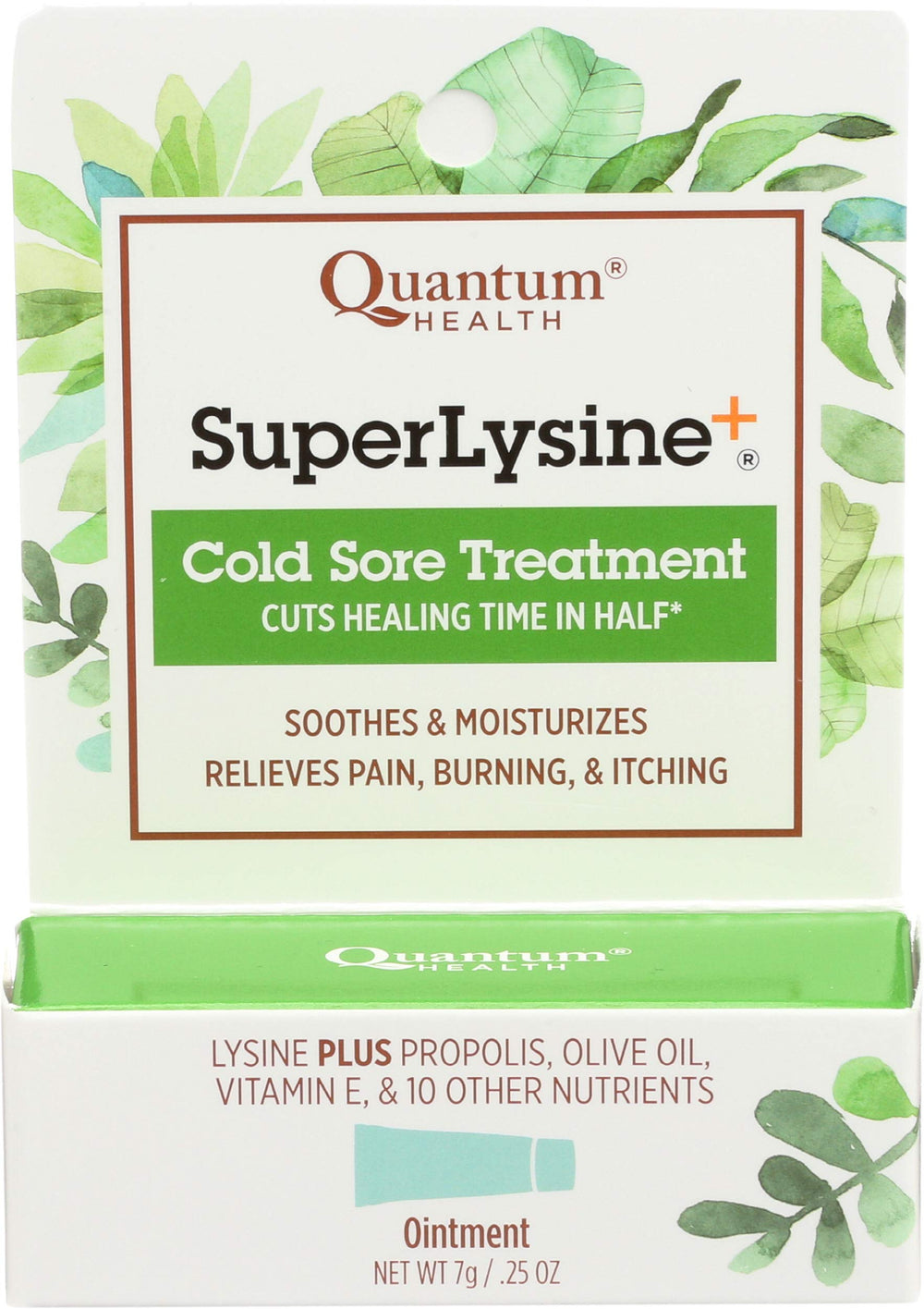Quantum Lysine Cream jar close-up for soothing cold sore care.