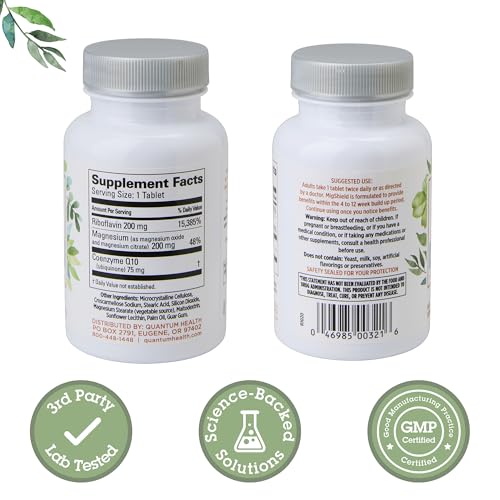 Quantum MigShield bottle pour demonstrates easy daily use in a routine