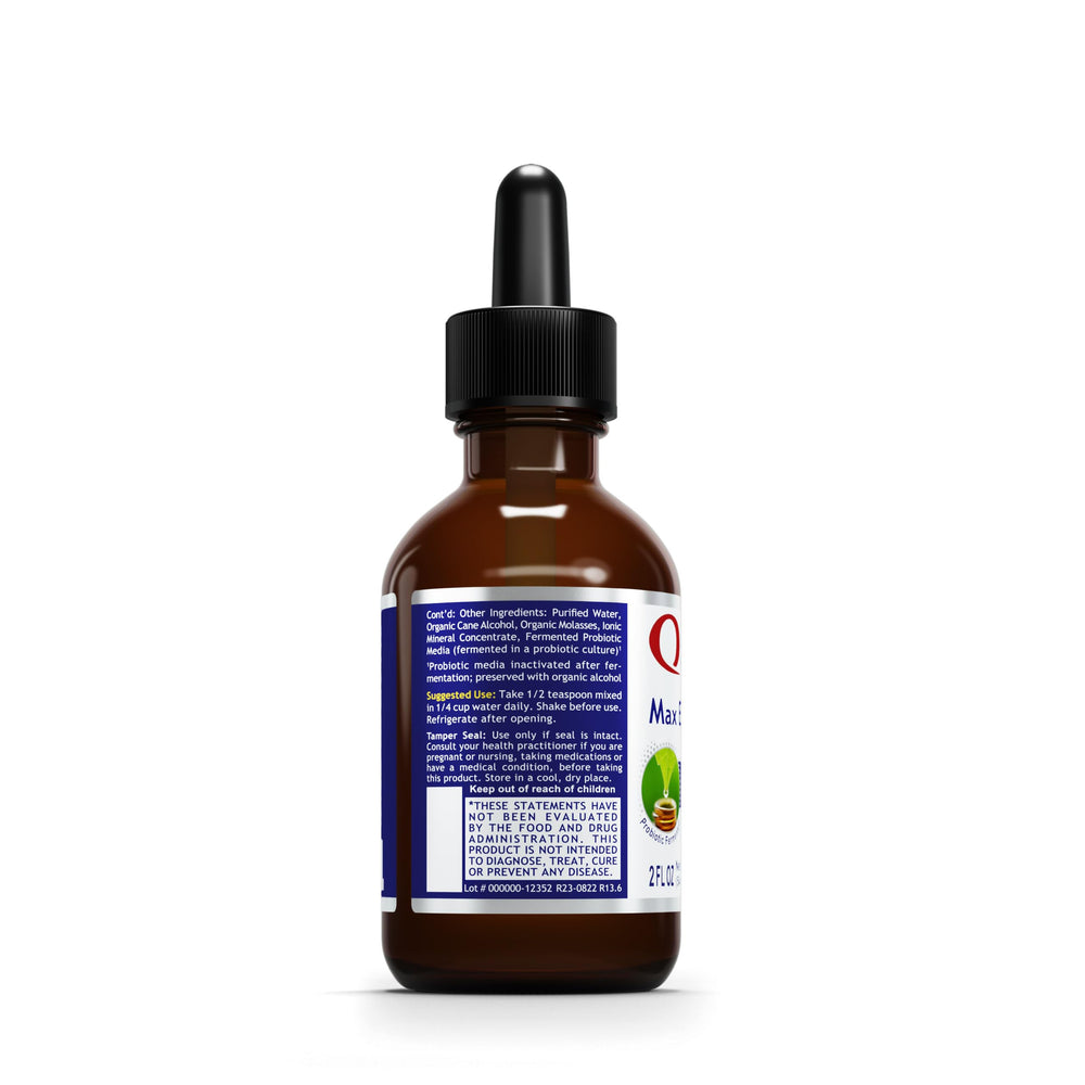 Close-up of the Quantum Nutrition Max Energy B bottle cap highlighting dosing and freshness.