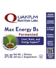 Label ingredients on Quantum Nutrition Max Energy B showcasing the B vitamin spectrum.