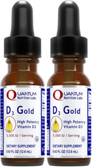 Quantum Nutrition QNL D3 Gold bottle front for premium bone support packaging