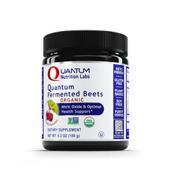 Quantum Nutrition QNL Qultured Fermented Beets bottle highlighting organic beet root powder for daily wellness.