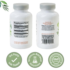 Quantum Quercetin 500+ label close-up highlighting zinc and vitamin C.