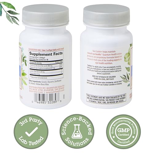 Quantum See Lutein+ capsules close-up showing softgels