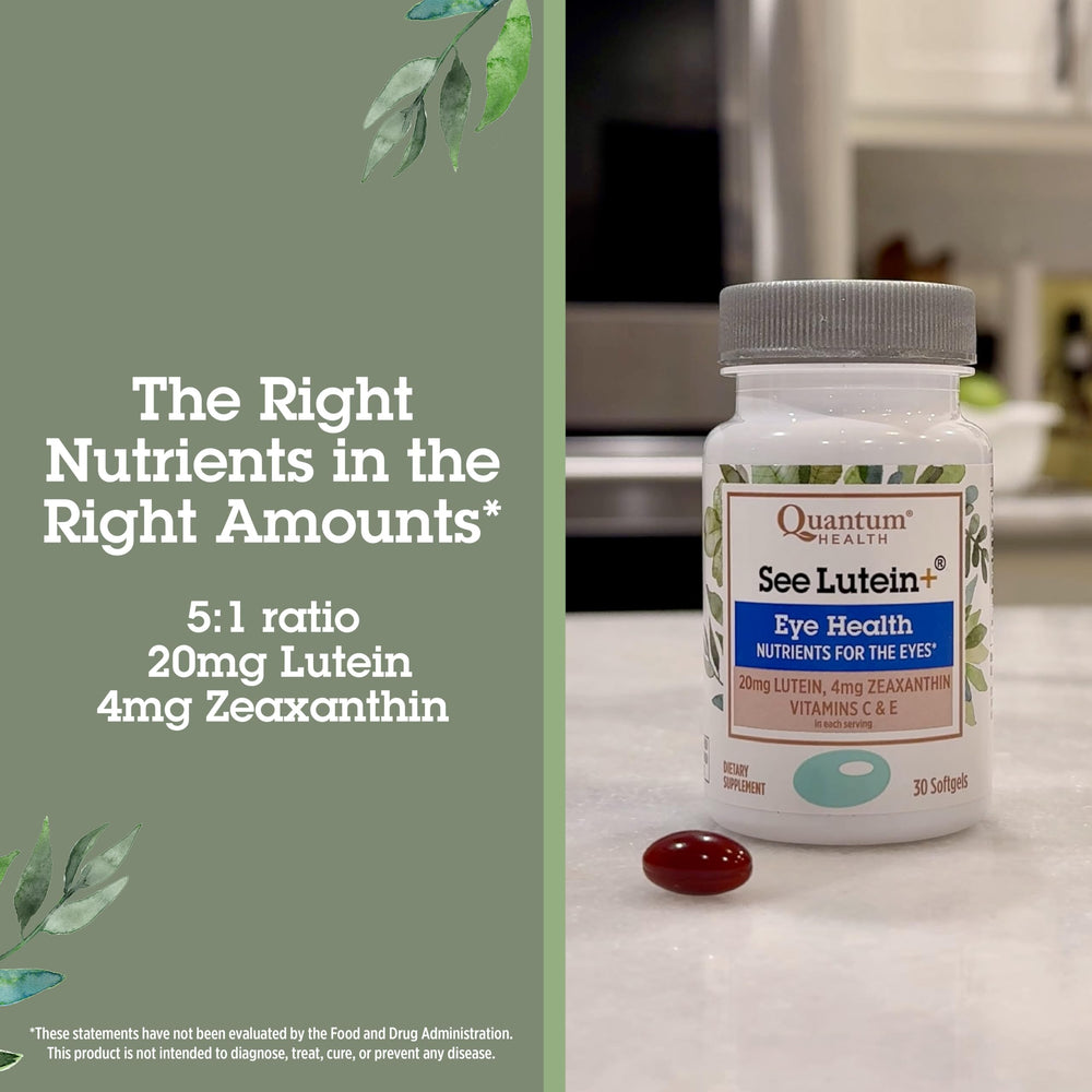 Quantum See Lutein+ daily use with food for absorption