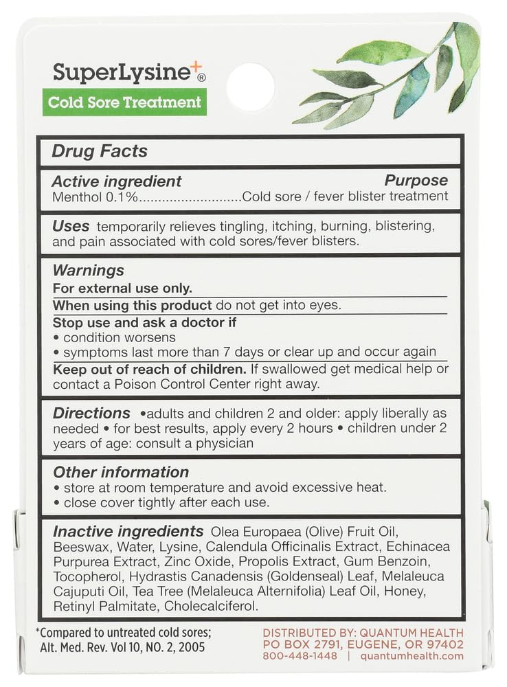 Quantum Super Lysine Plus Ointment 7 g in-use image for symptom support.