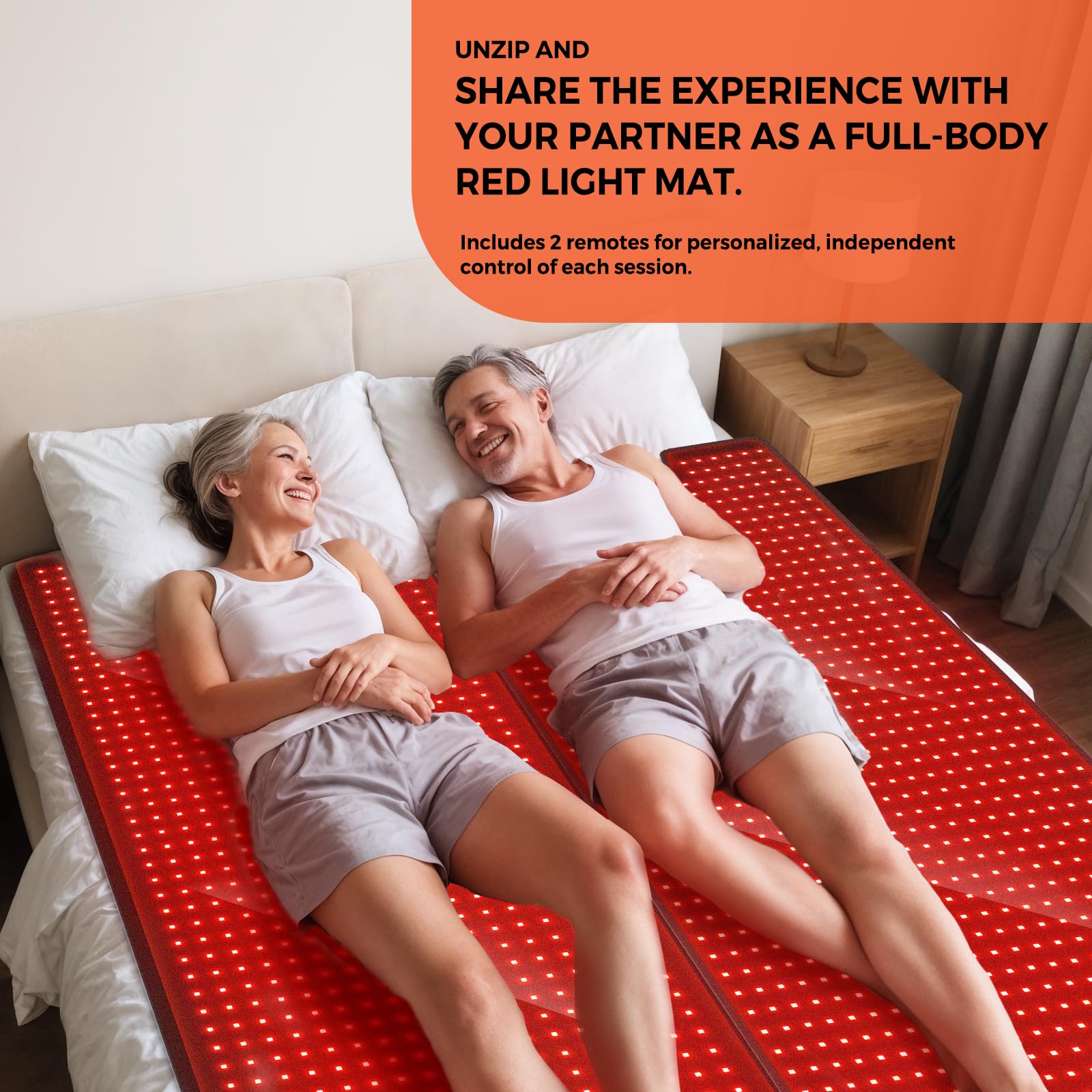 Quasar MD infrared full body mat in a sleep routine for calm ambiance.