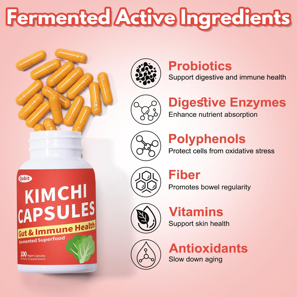 QUBIT Fermented Kimchi process image shows probiotic tradition.