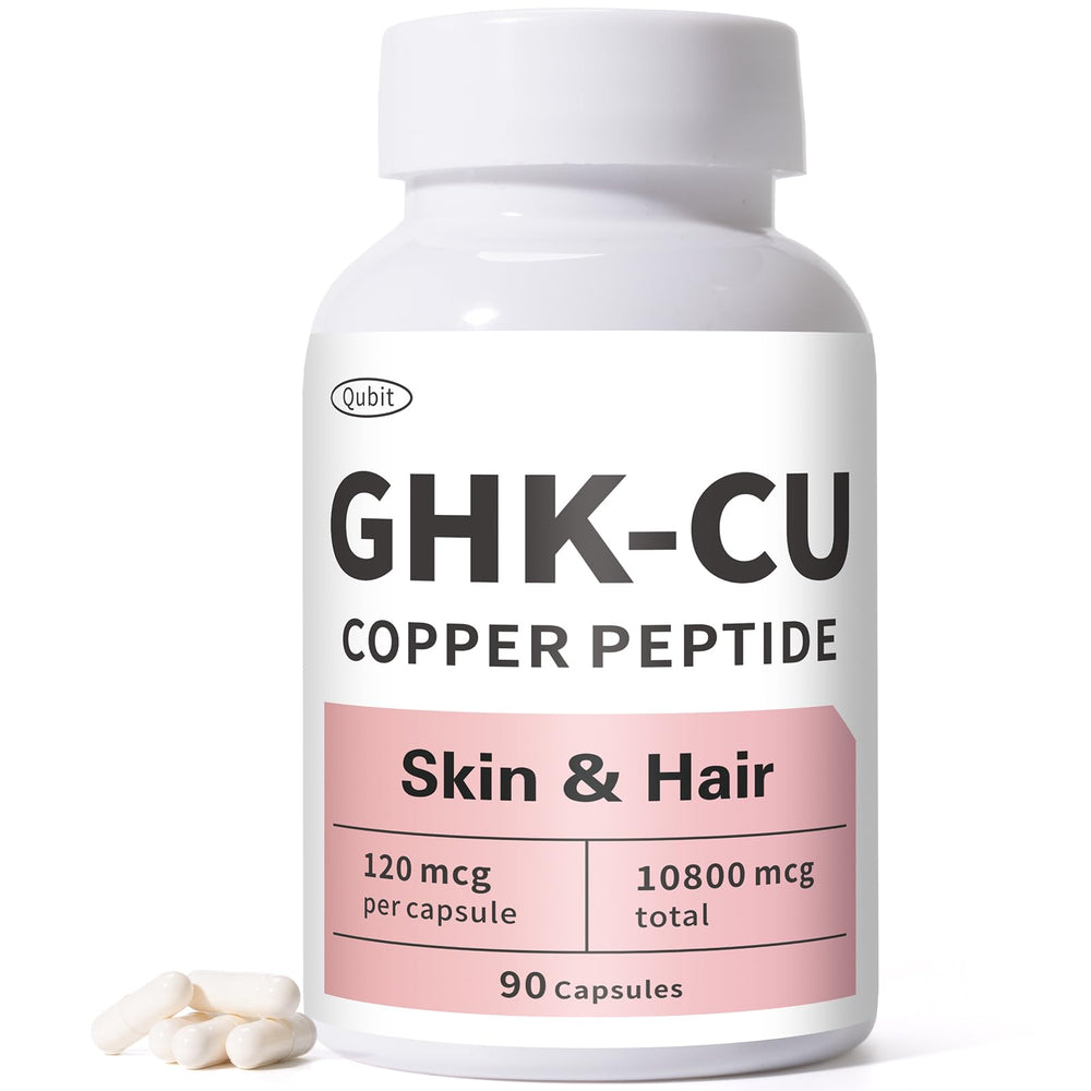 QUBIT GHK-Cu copper peptide bottle with capsules for skin and hair support