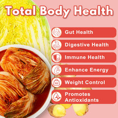 QUBIT Kimchi serving scoop illustrating easy daily probiotic intake.