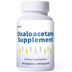 QUBIT Oxaloacetate bottle with 60 capsules for daily energy and focus.