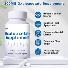 QUBIT Oxaloacetate capsules close-up for easy daily energy support.