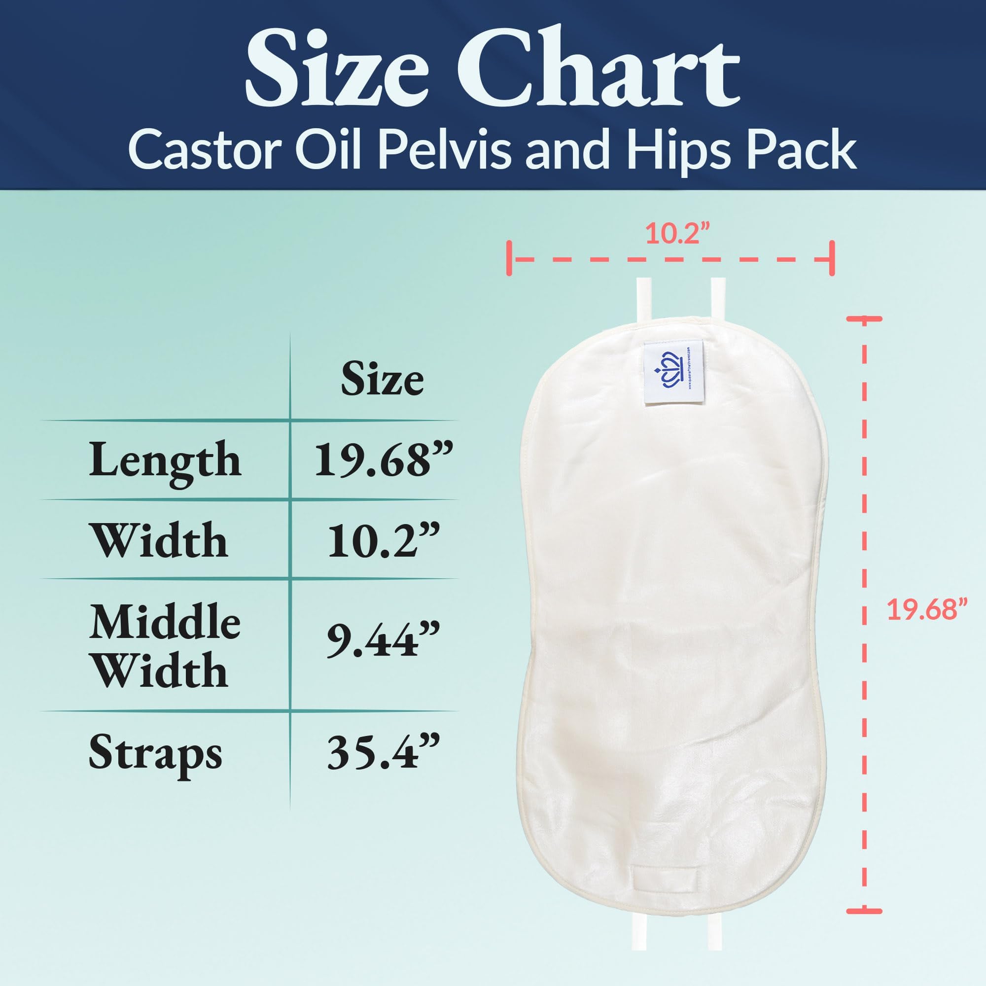 Queen of the Thrones Castor Oil Pack easy application over pelvic area.