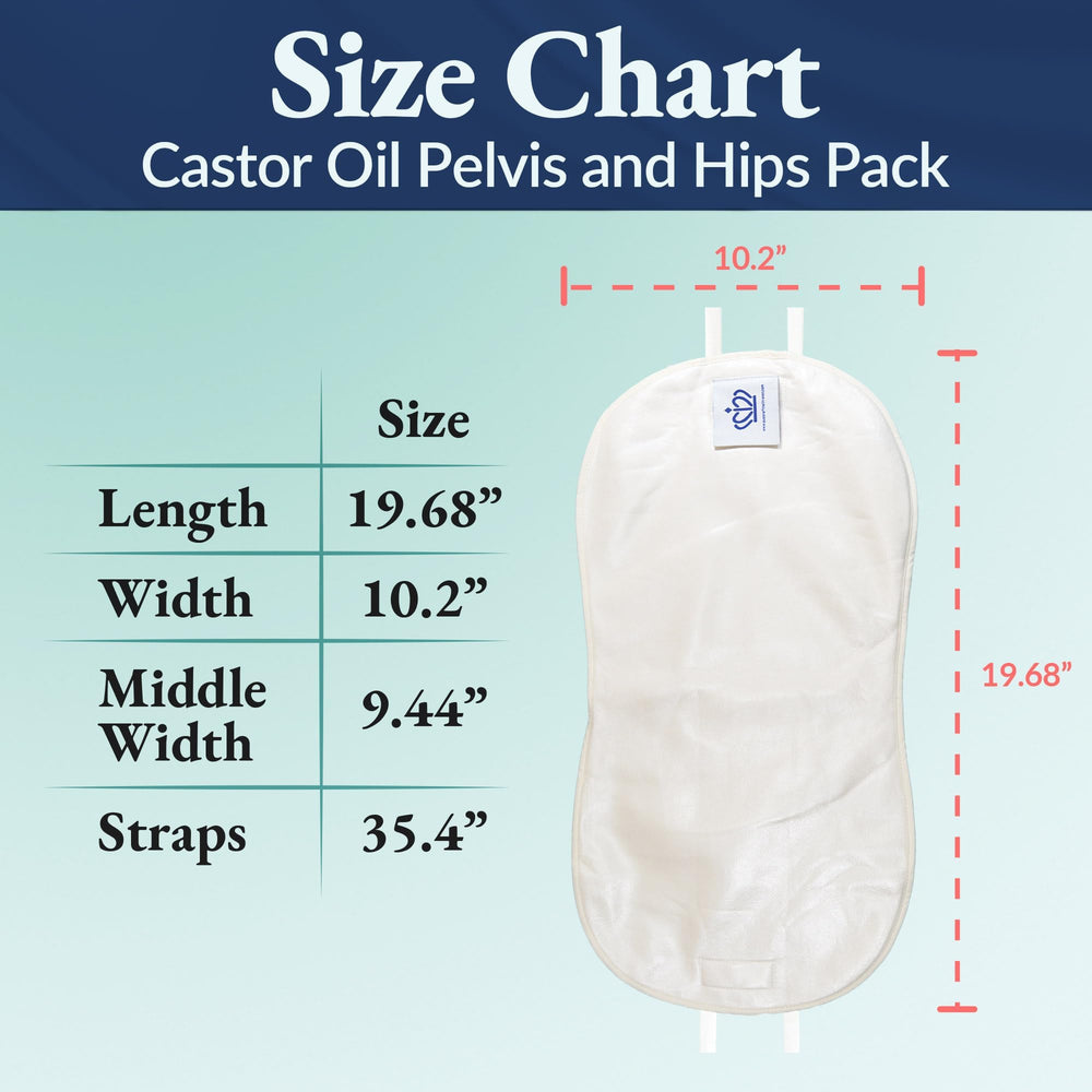 Queen of the Thrones Castor Oil Pack easy application over pelvic area.