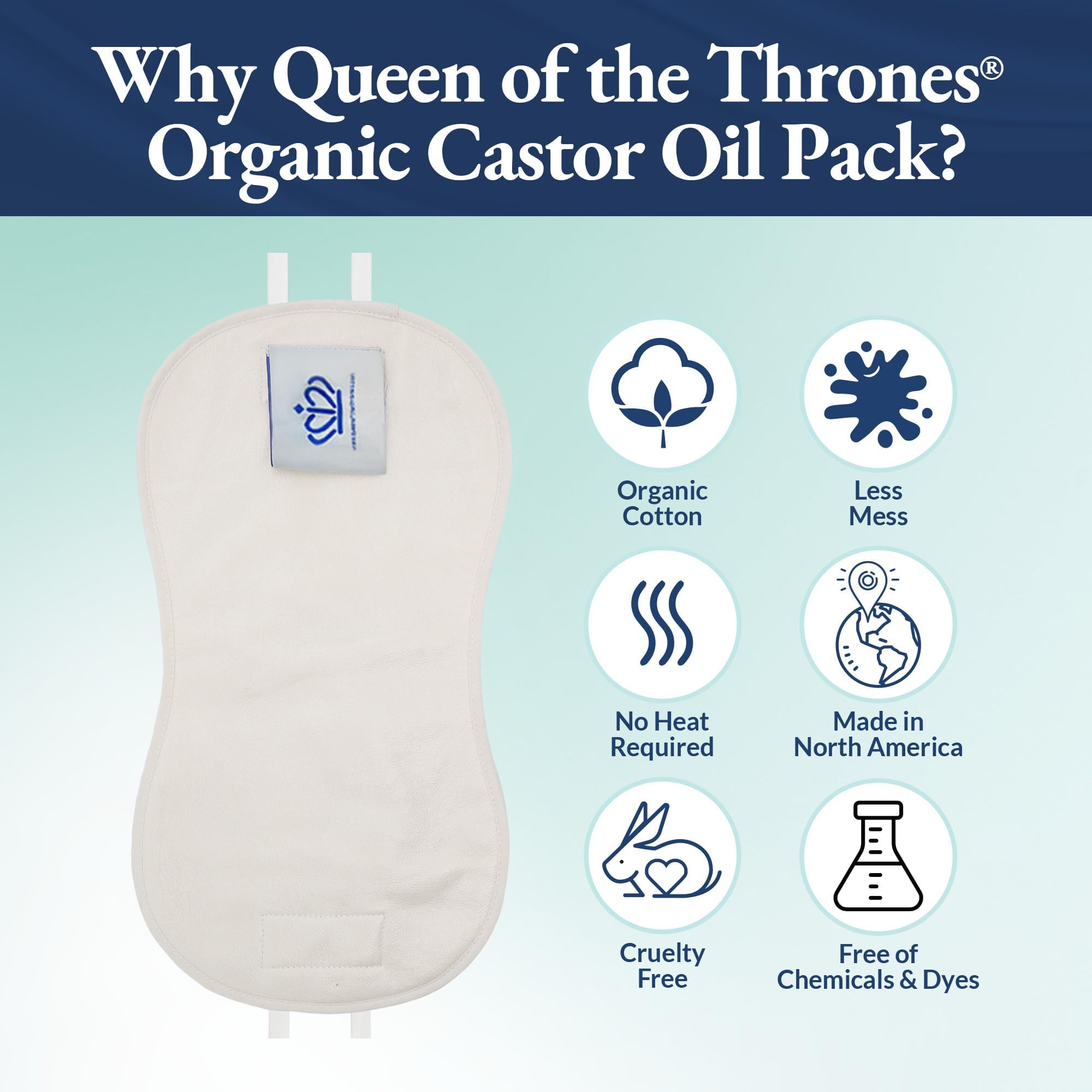 Soft organic cotton flannel interior from Queen of the Thrones Pack against the skin.