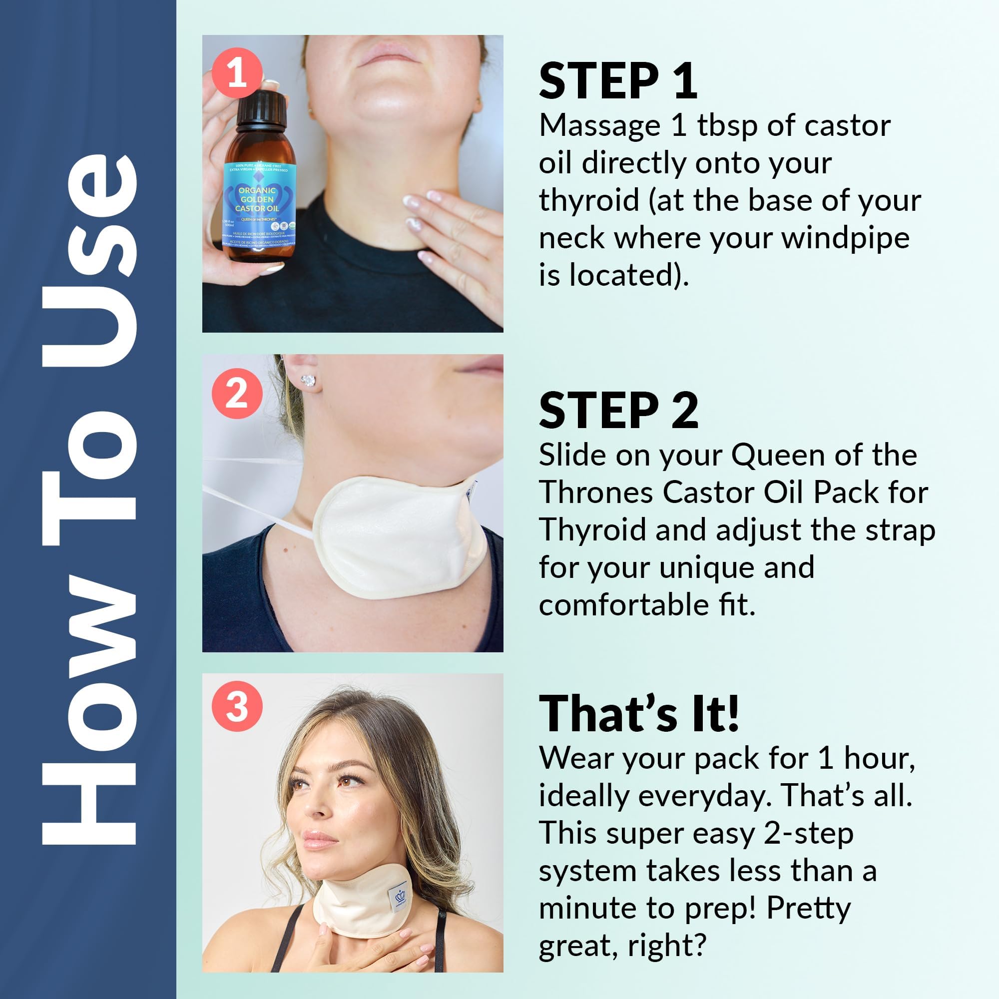 QUEEN OF THE THRONES Castor Oil Pack outer polypropylene layer keeps wear cleaner and mess-free.
