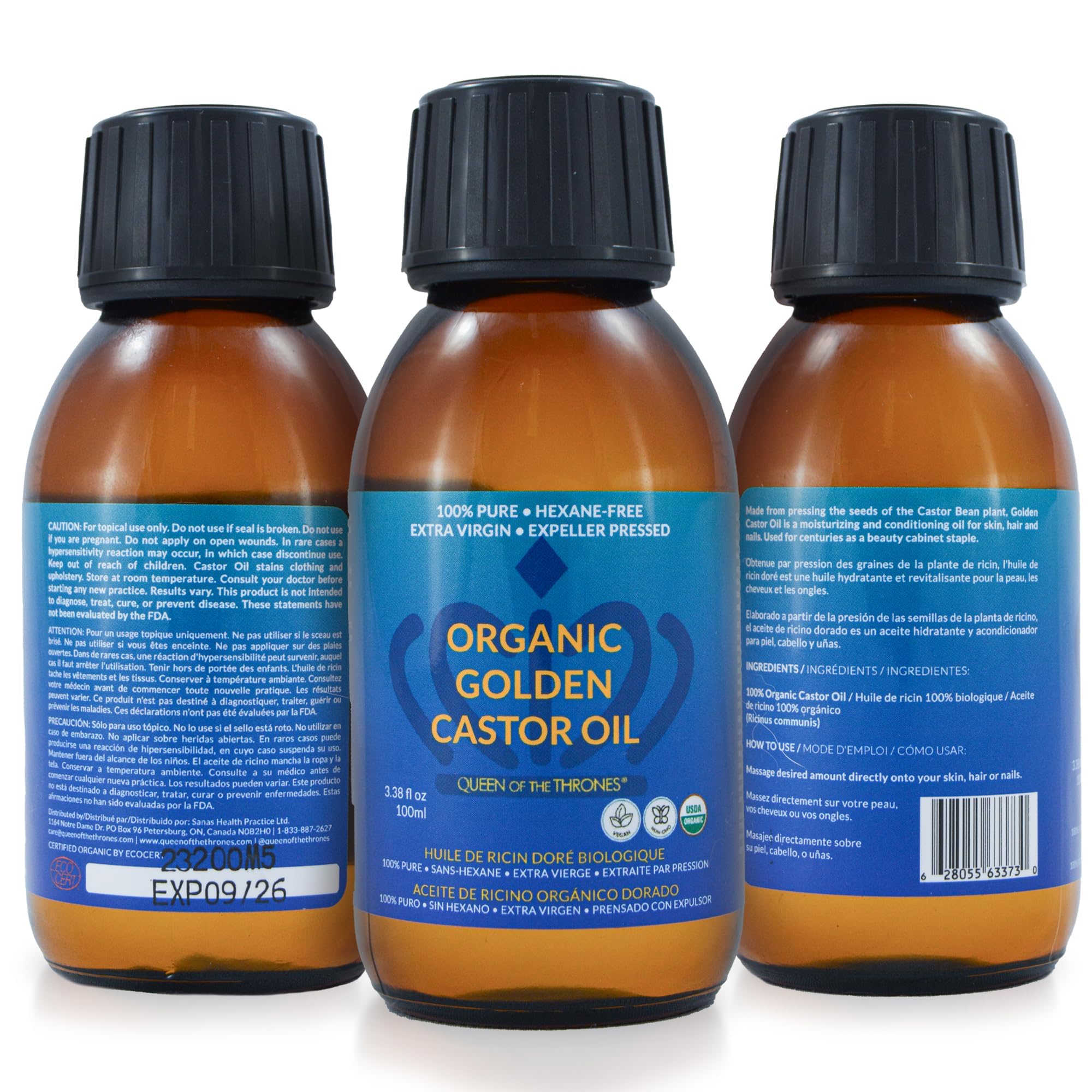 QUEEN OF THE THRONES Castor Oil Pack packaging supports a less-mess experience and easy storage.
