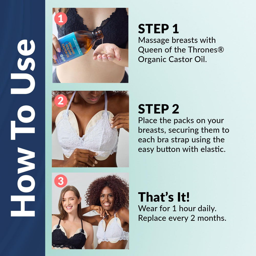 QUEEN OF THE THRONES Soft straps provide a comfortable fit for the breast pack