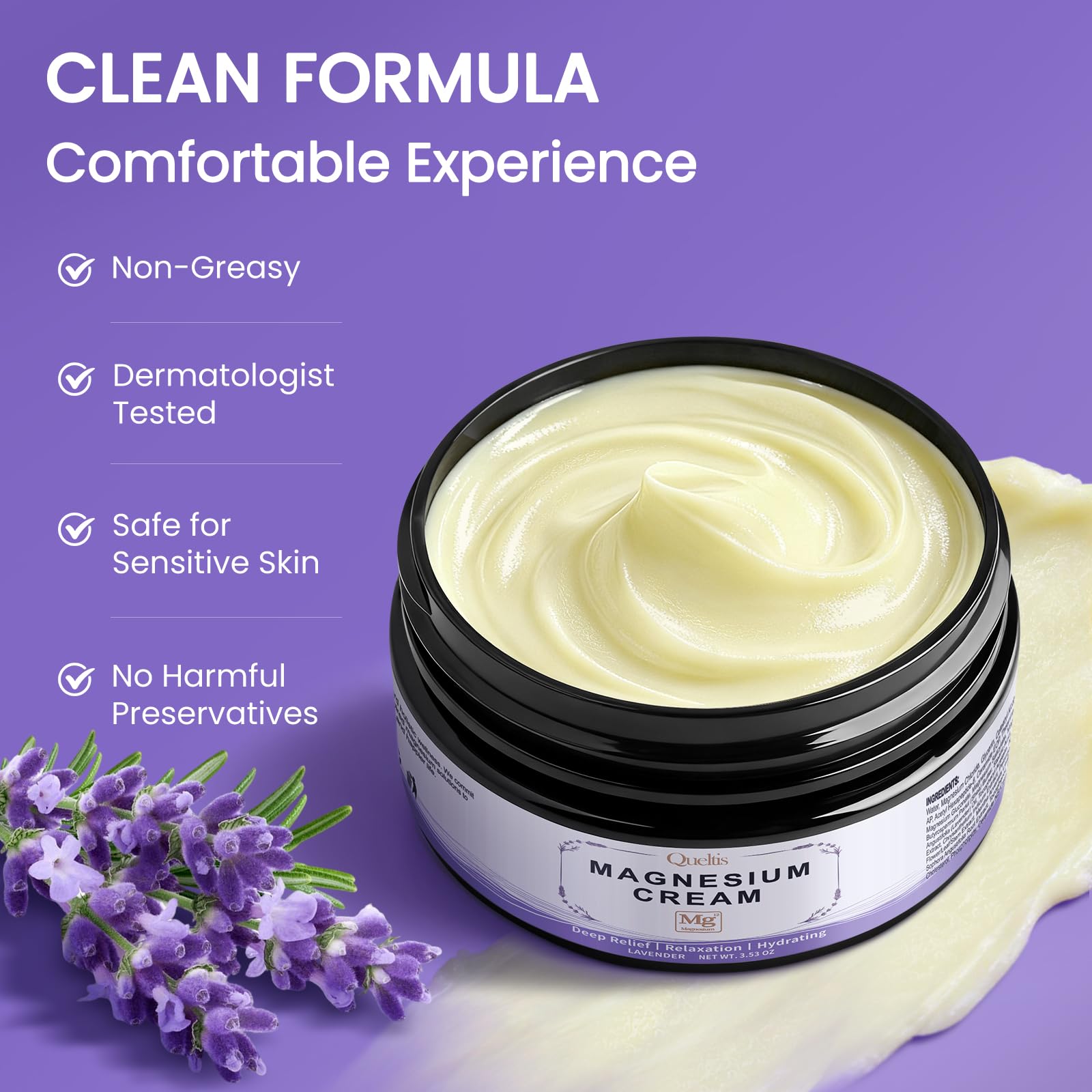 QUELTIS cream ingredients include shea butter and aloe for skin hydration