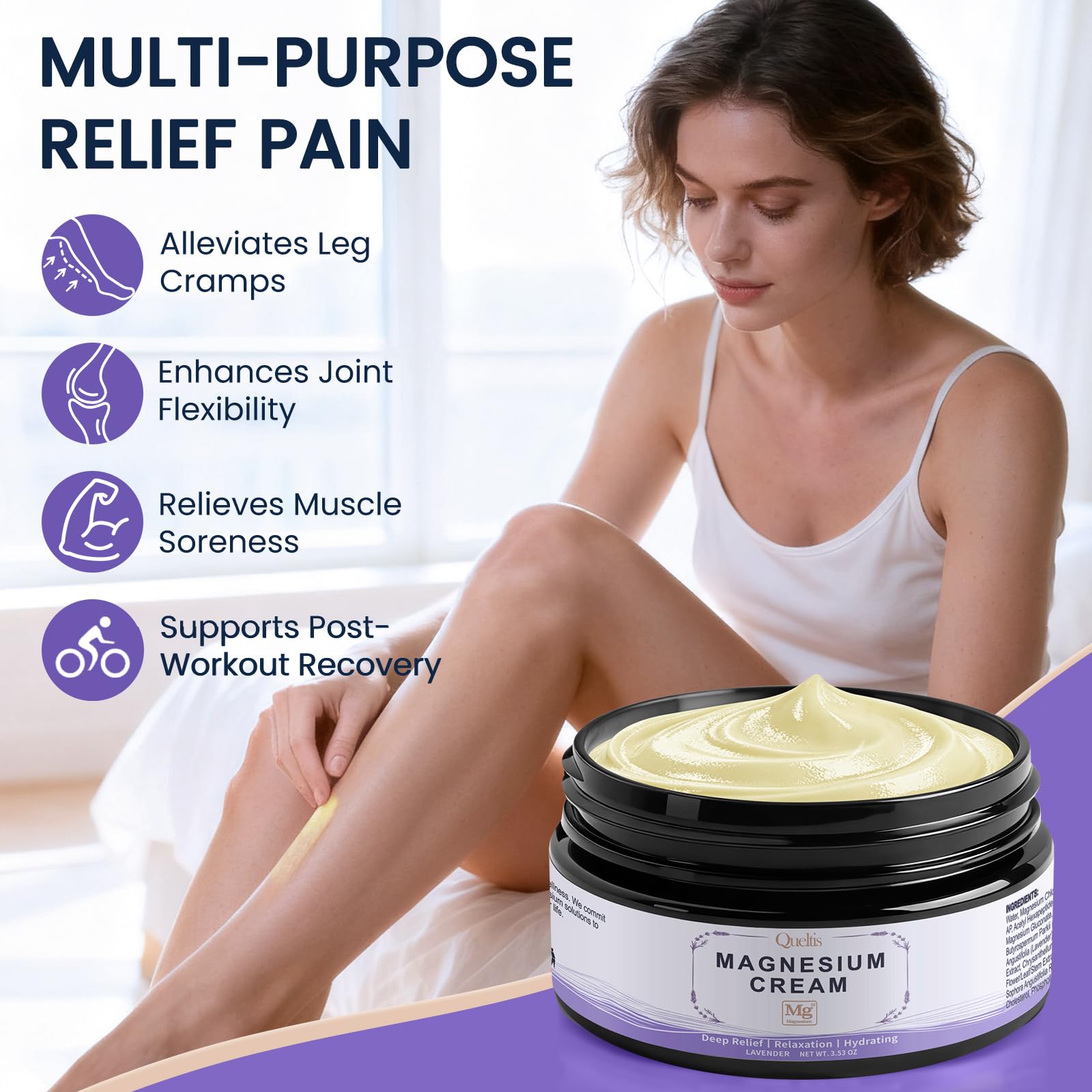 QUELTIS Magnesium Cream with lavender for soothing bedtime routine