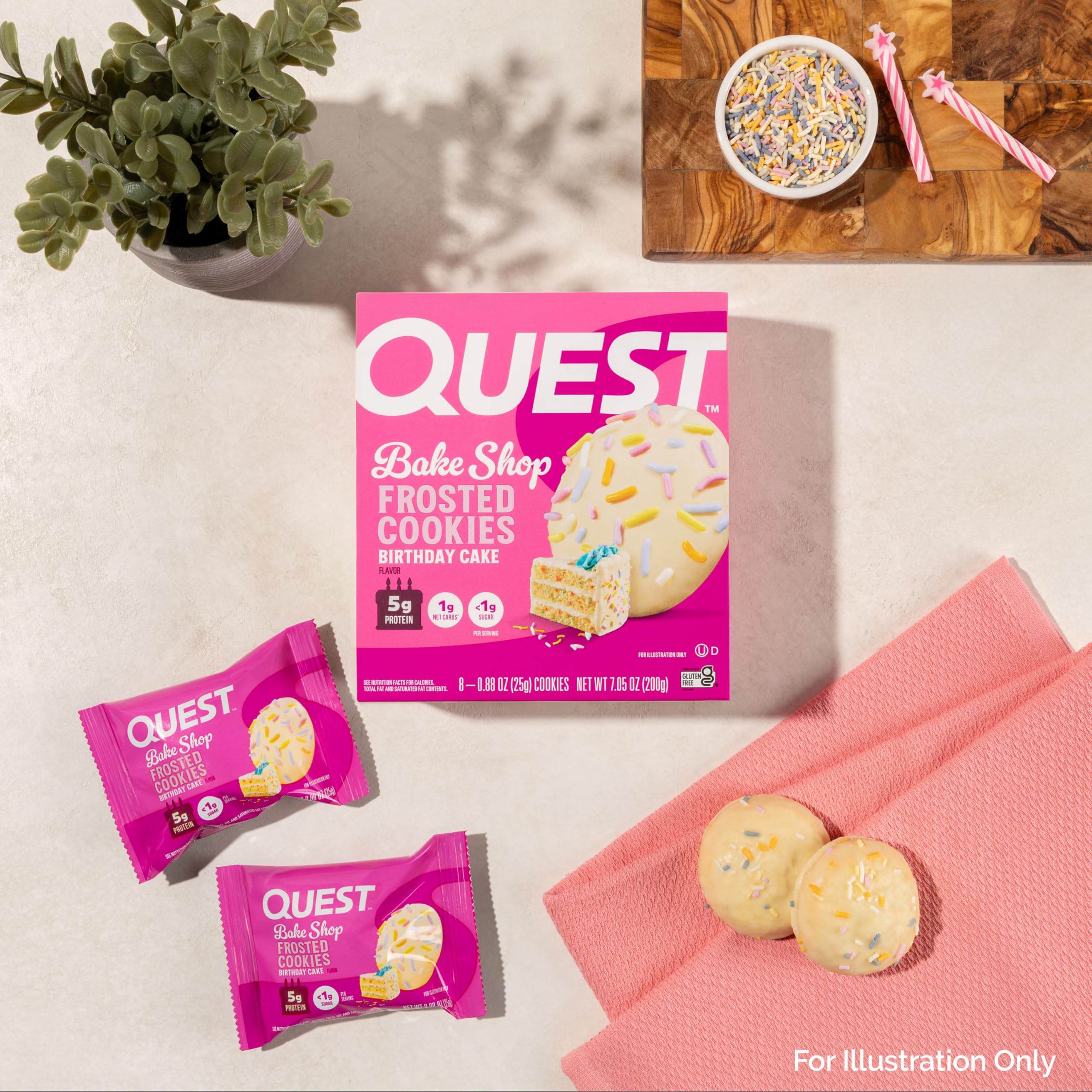 Gluten-free Quest Birthday Cake Frosted Cookies for snack time.