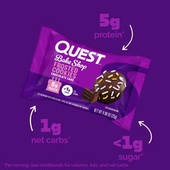 Quest Frosted Chocolate Cake cookie colorful sprinkles ideal for a fun treat