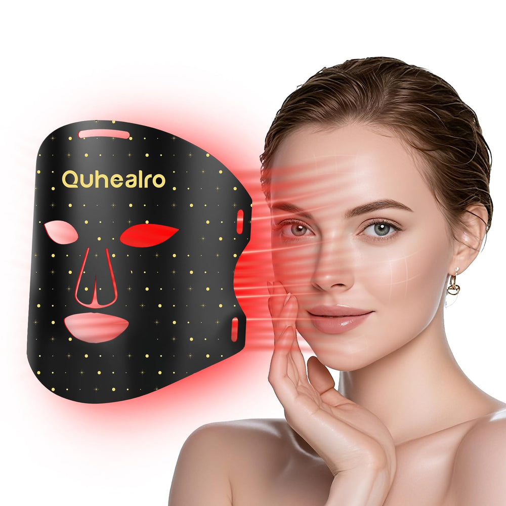 Quhealro red light therapy face mask front view for at-home sessions