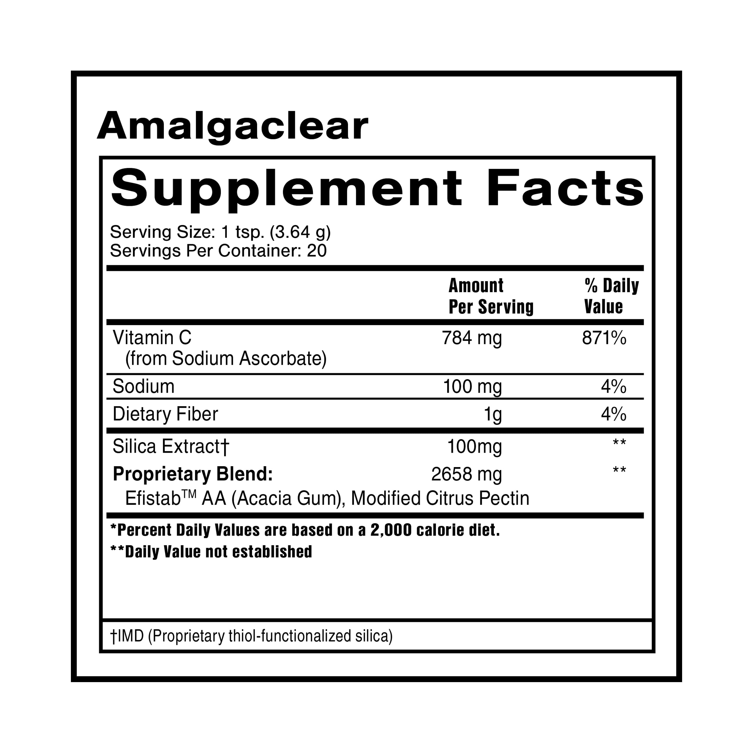 Quicksilver AmalgaClear dosing scoop ensuring precise daily use.