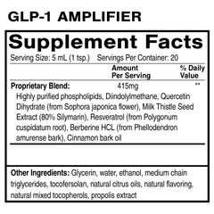Quicksilver GLP-1 Amplifier label closeup shows ingredients for balance