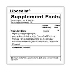 Quicksilver Lipocalm bottle pour suggests fast absorption for calm moments.
