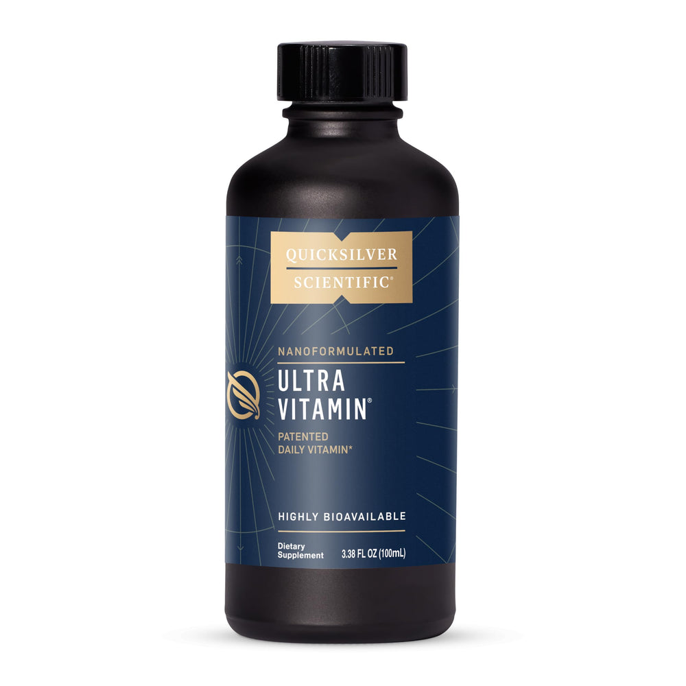 Quicksilver Scientific Liposomal Ultra Vitamin bottle pour for rapid absorption