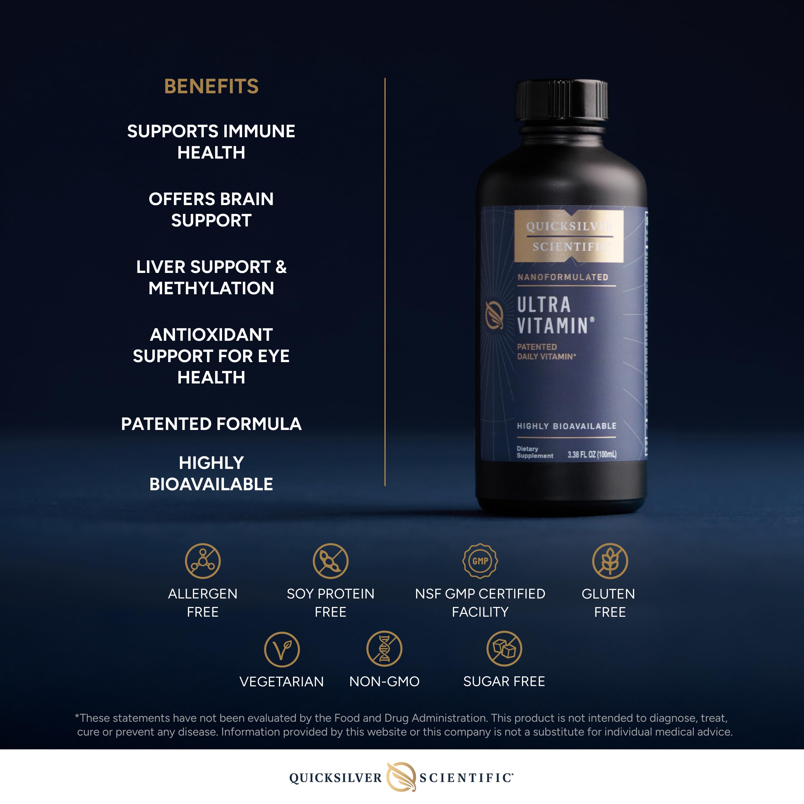 Quicksilver Liposomal Ultra Vitamin dosing spoon for easy daily use