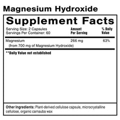 Quicksilver Magnesium Hydroxide capsules close-up for daily digestive comfort.