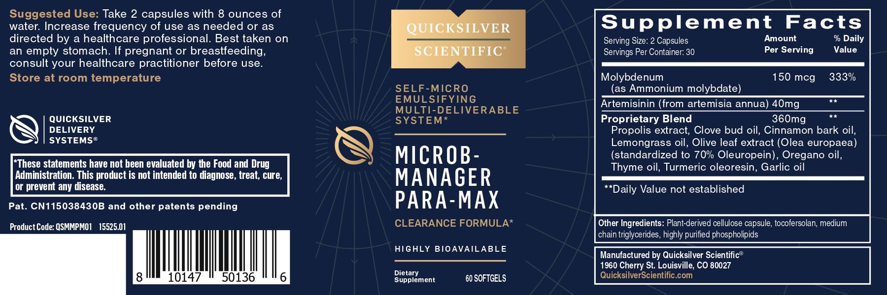 Quicksilver Microb-Manager Para-Max dosing setup for daily resilience