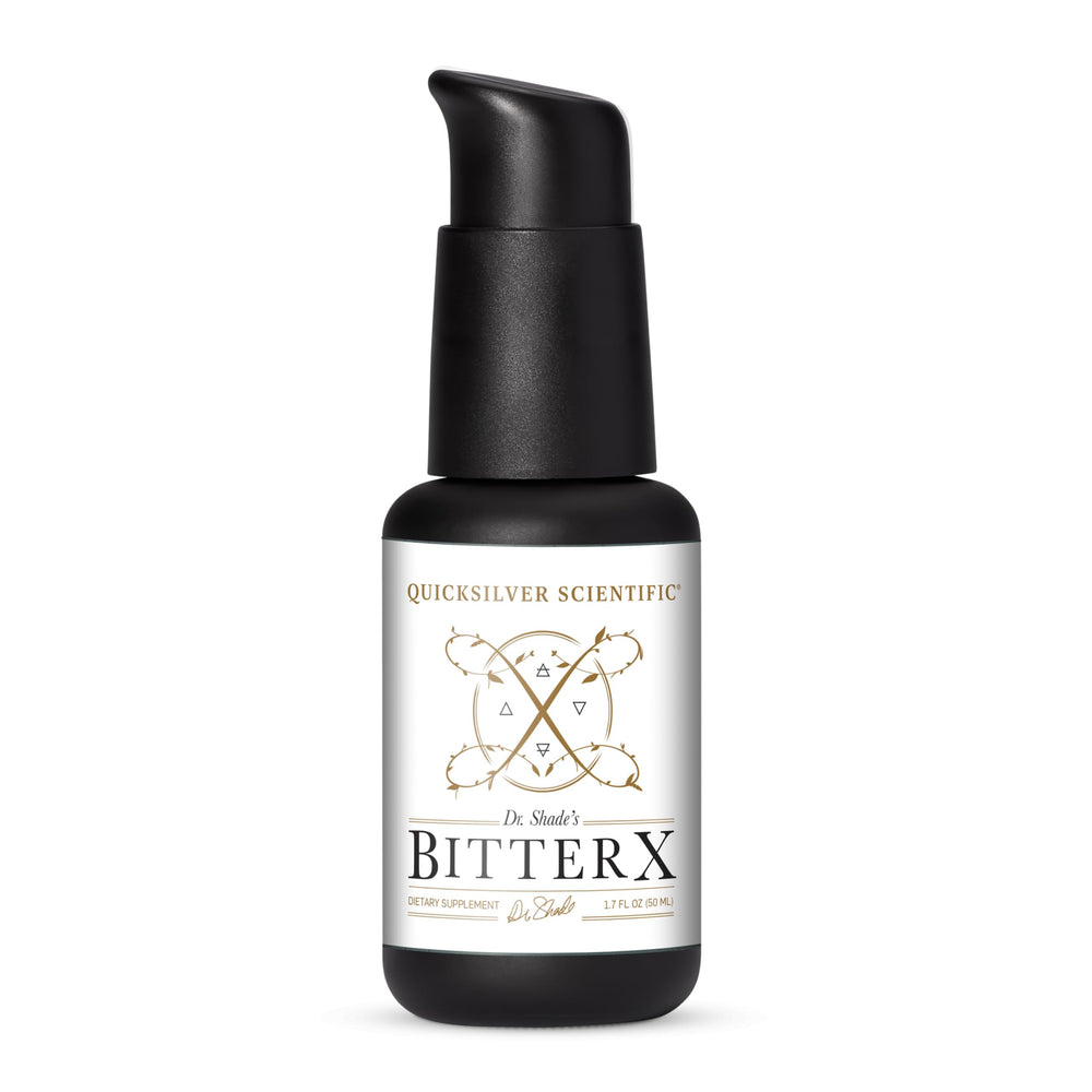 Quicksilver Scientific Dr. Shade's BitterX bottle ready for digestive support.