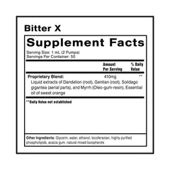 Dr. Shade's BitterX pour showing quick-release action for digestion.