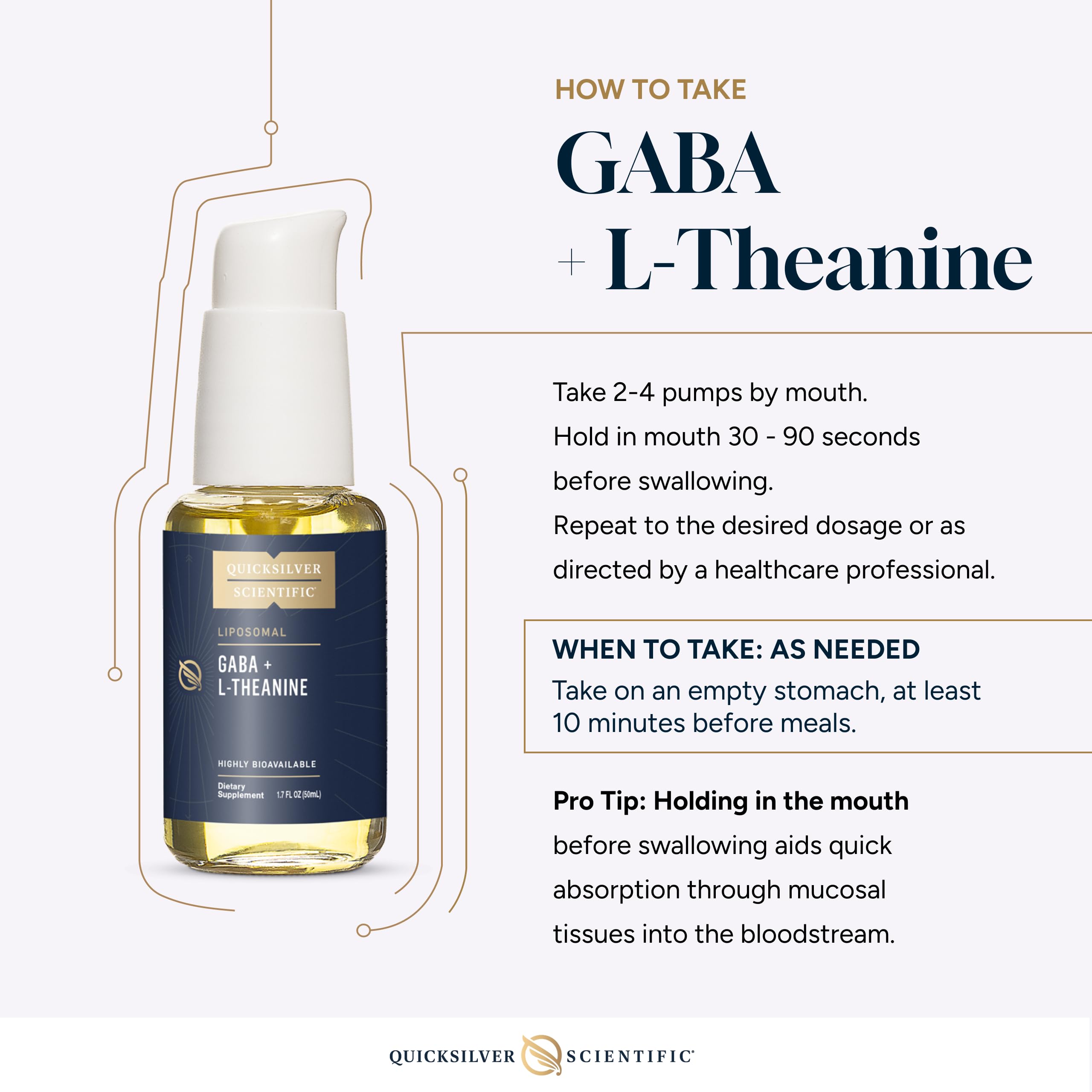 Quicksilver Scientific liposomal GABA + L-Theanine absorption graph illustrates nano-delivery.
