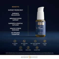 Quicksilver Scientific liposomal GABA + L-Theanine ingredient panel highlights GABA and L-Theanine.