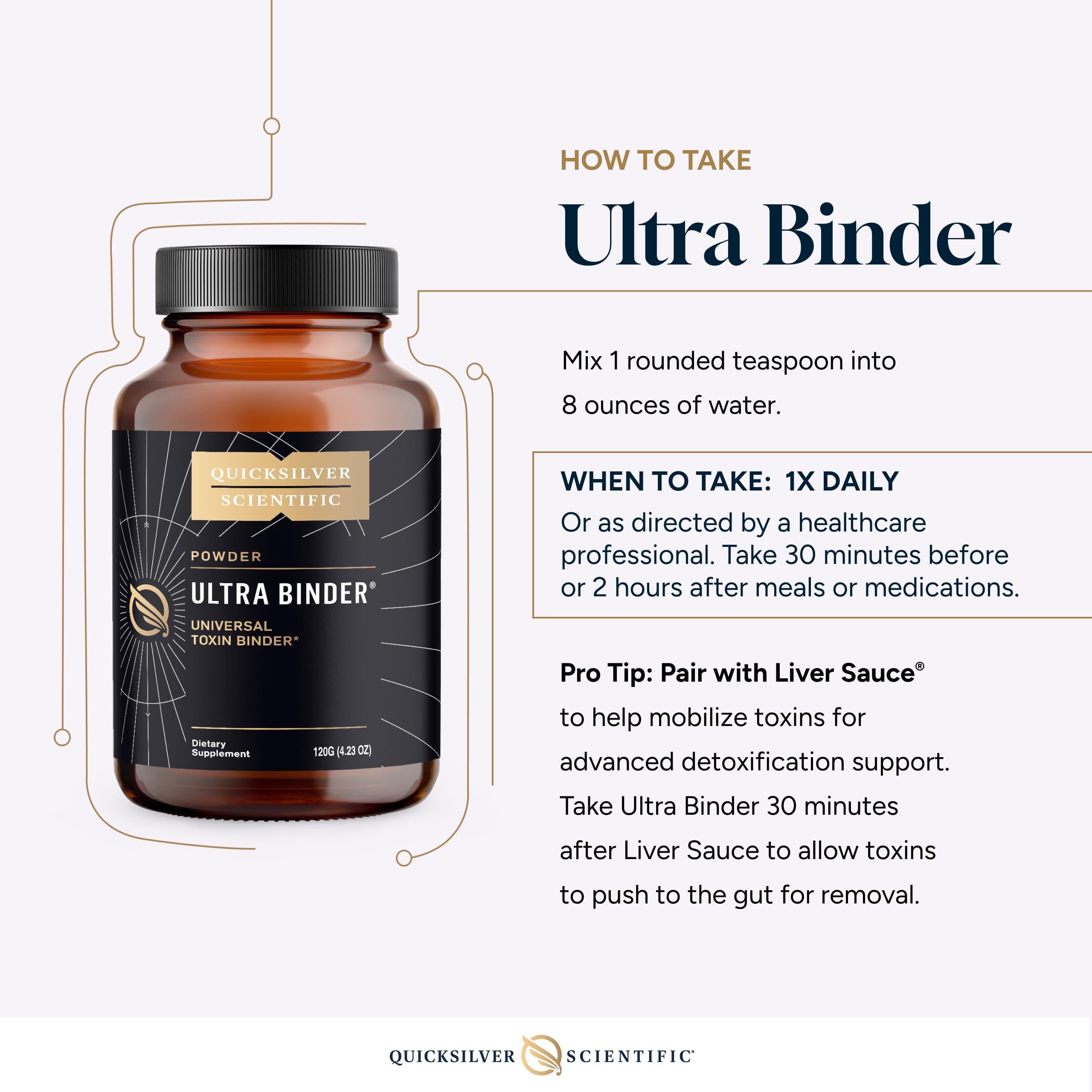 Quicksilver Scientific Ultra Binder supports gut health as part of daily routine.