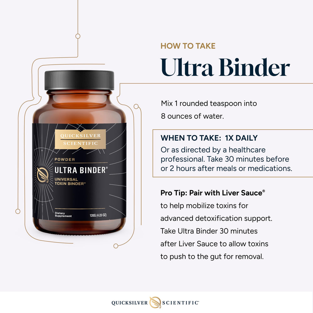 Quicksilver Scientific Ultra Binder supports gut health as part of daily routine.