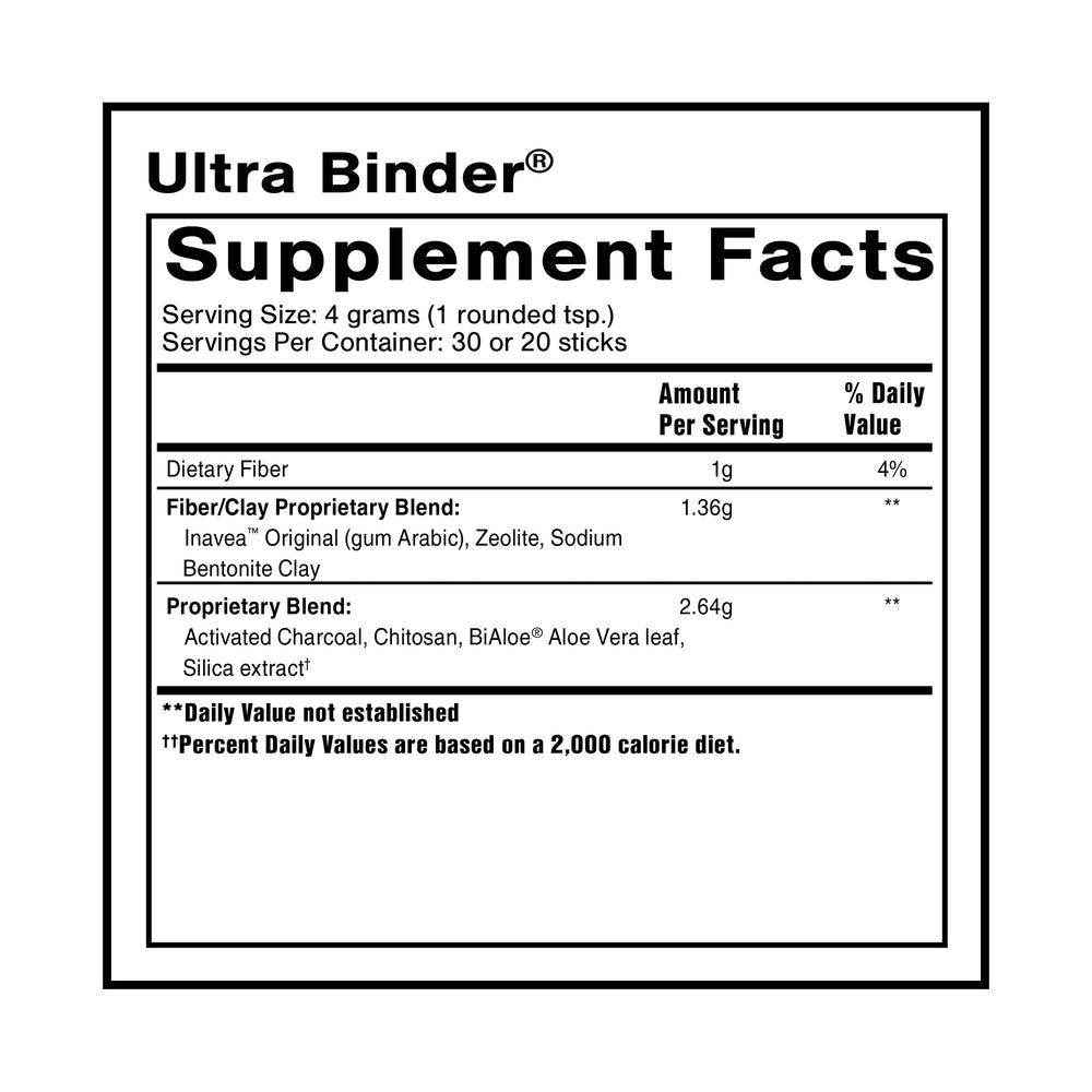 Quicksilver Scientific Ultra Binder being poured, illustrating broad toxin binding in the gut.