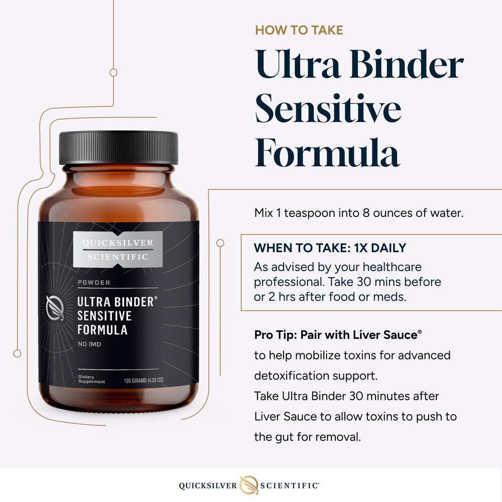 Quicksilver Scientific Ultra Binder Sensitive Formula packaging showcases eco-conscious design