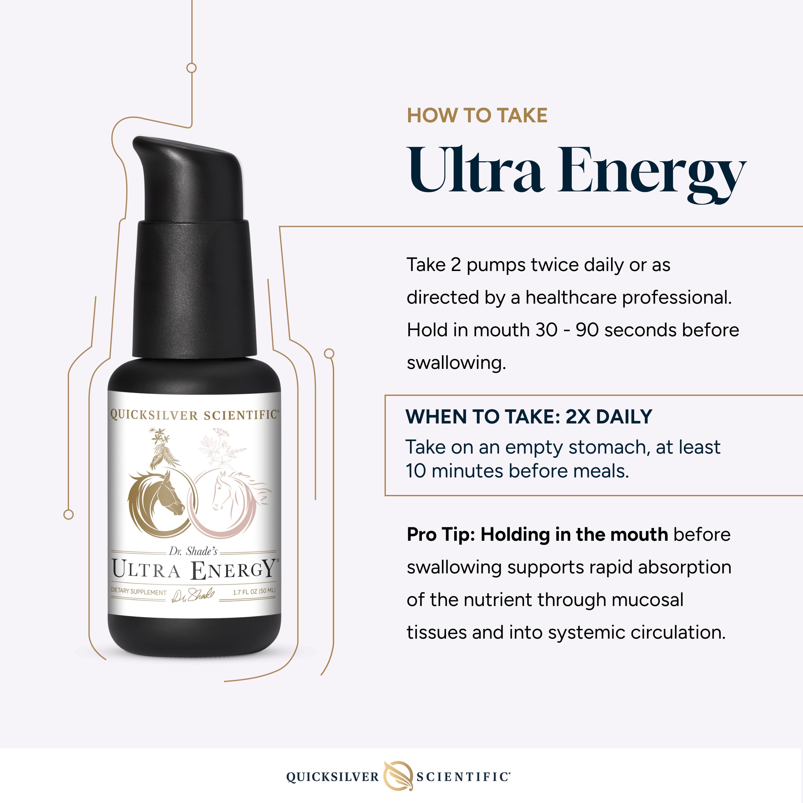 Quicksilver Scientific Ultra Energy packaging box communicates premium formulation.