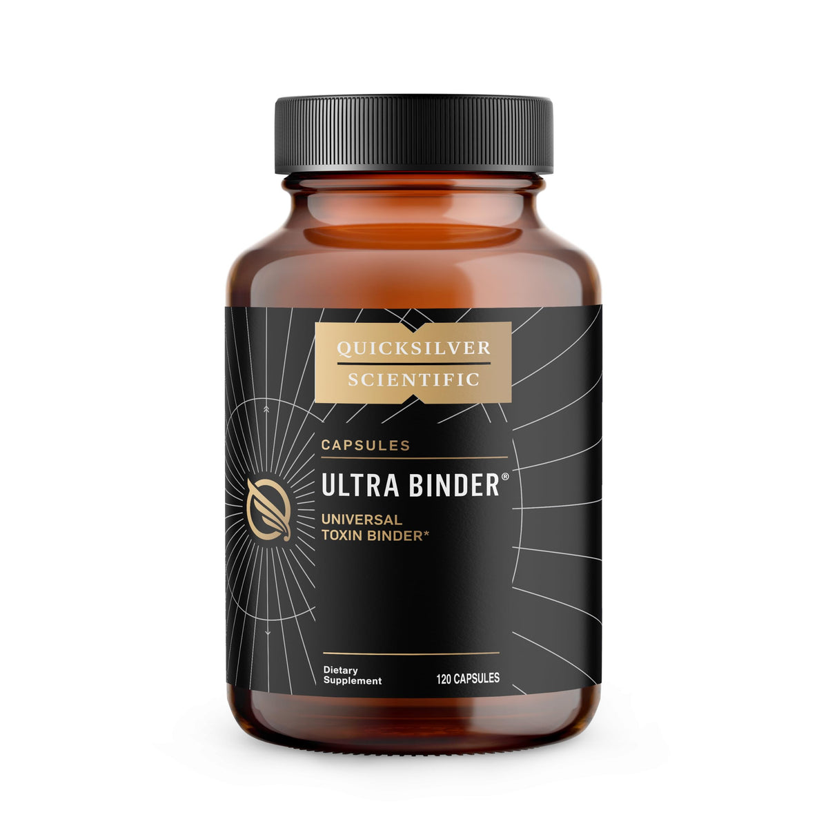 Quicksilver Ultra Binder bottle front for gut support.